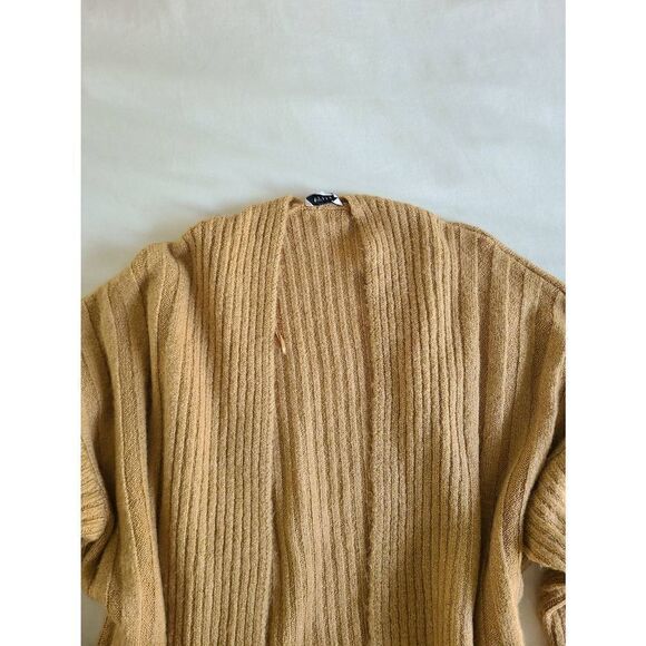 Topshop Cardigan Sweater Women's 4-6 Small Beige Knit Long Sleeve Open Front Poc - Picture 3 of 6